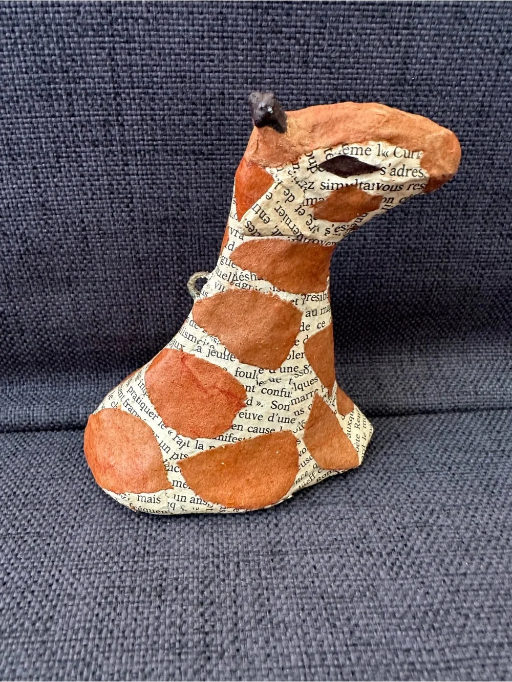 CB2 Paper-Mâché Safari Animal 4 piece Set - Newspaper Printed Animal Ornaments